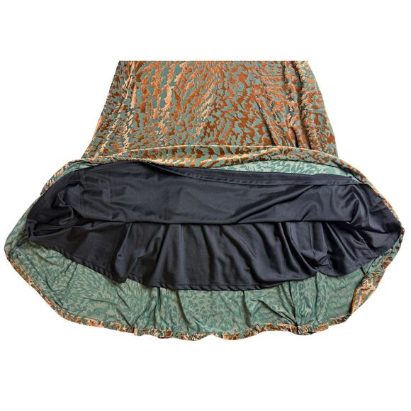 Soft Surroundings Shae Dress Velvet Burnout Animal Print Midi Large Petite - Picture 12 of 16